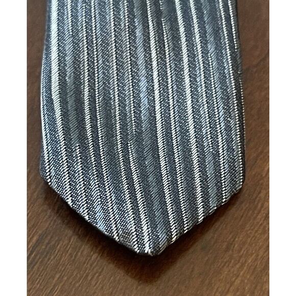 Lamberti Black Gray 100% Silk Men’s Neck Tie Made In Italy - Picture 6 of 9